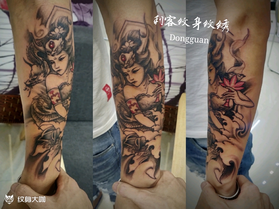 龙女_纹身图案手稿图片_啊君的纹身作品集