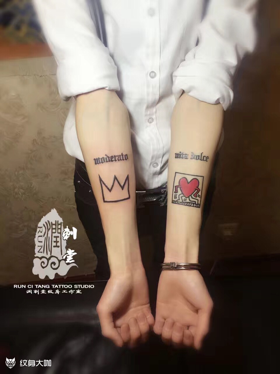 润刺青出品#权志龙皇冠#_纹身图案手稿图片_朵润林的纹身作品集