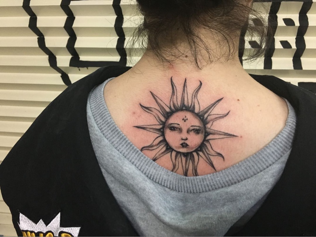 太阳女神_纹身图案手稿图片_成都时漏的纹身作品集
