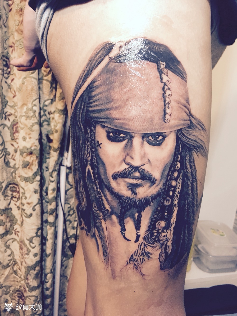 加勒比海盗之杰克船长_纹身图案手稿图片_小马的纹身作品集