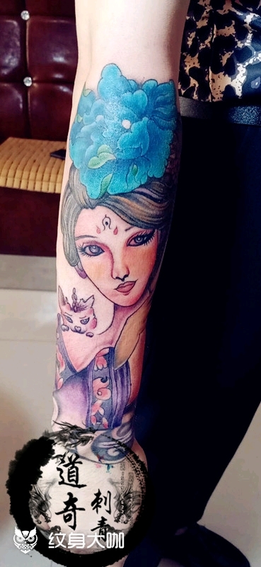 彩色艺伎_纹身图案手稿图片_道.奇的纹身作品集