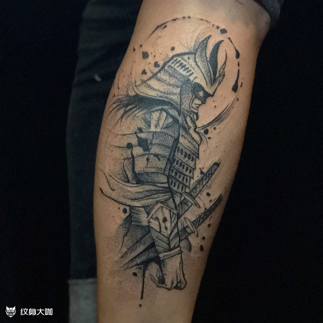 武士_纹身图案手稿图片_意像的纹身作品集