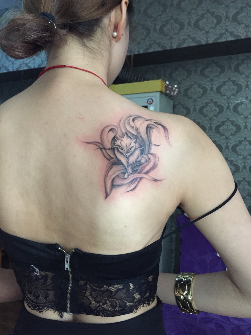 九尾狐_纹身图案手稿图片_西安青花刺纹身工作室的纹身作品集