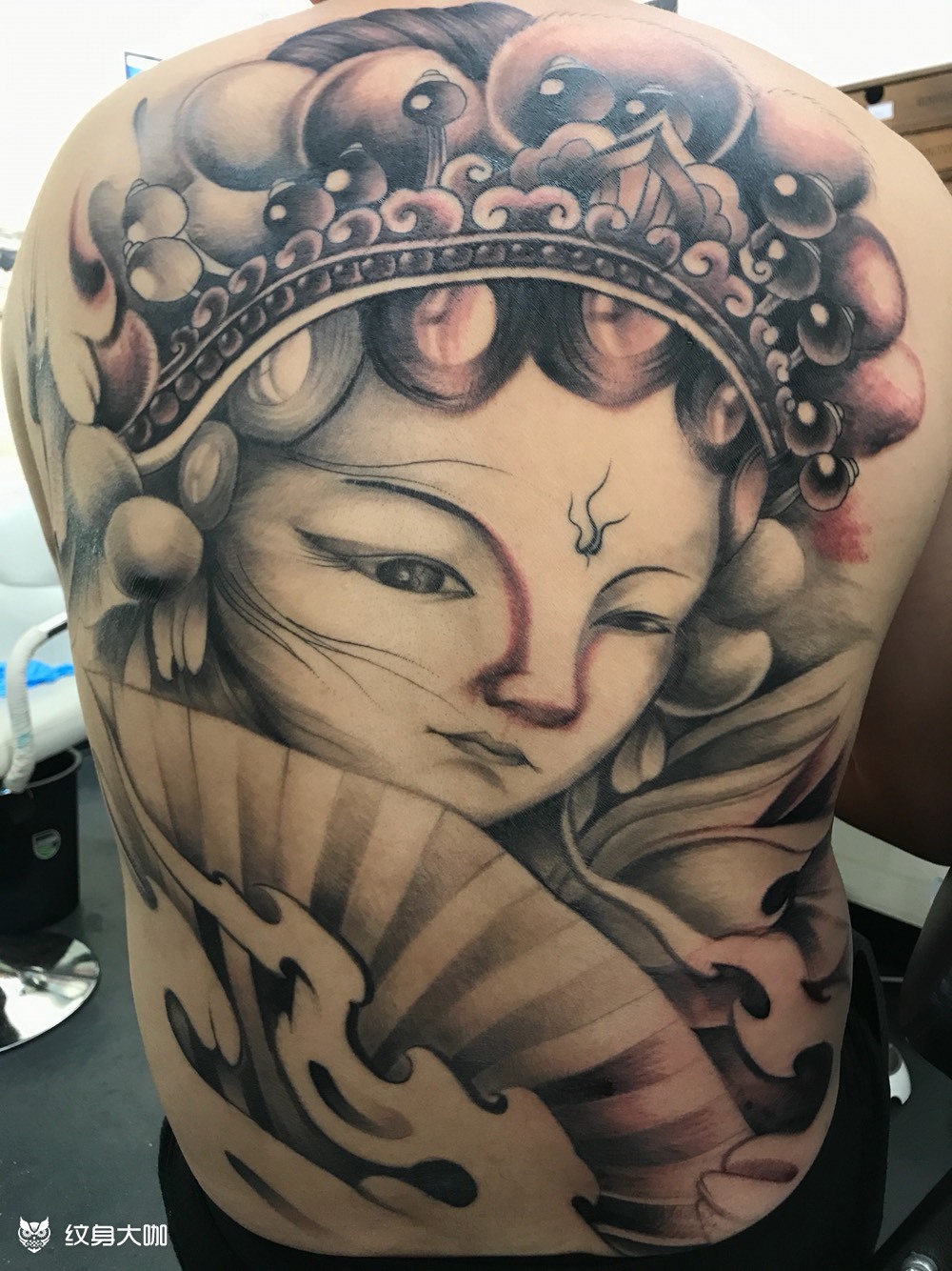 满背艺妓_纹身图案手稿图片_周钰的纹身作品集