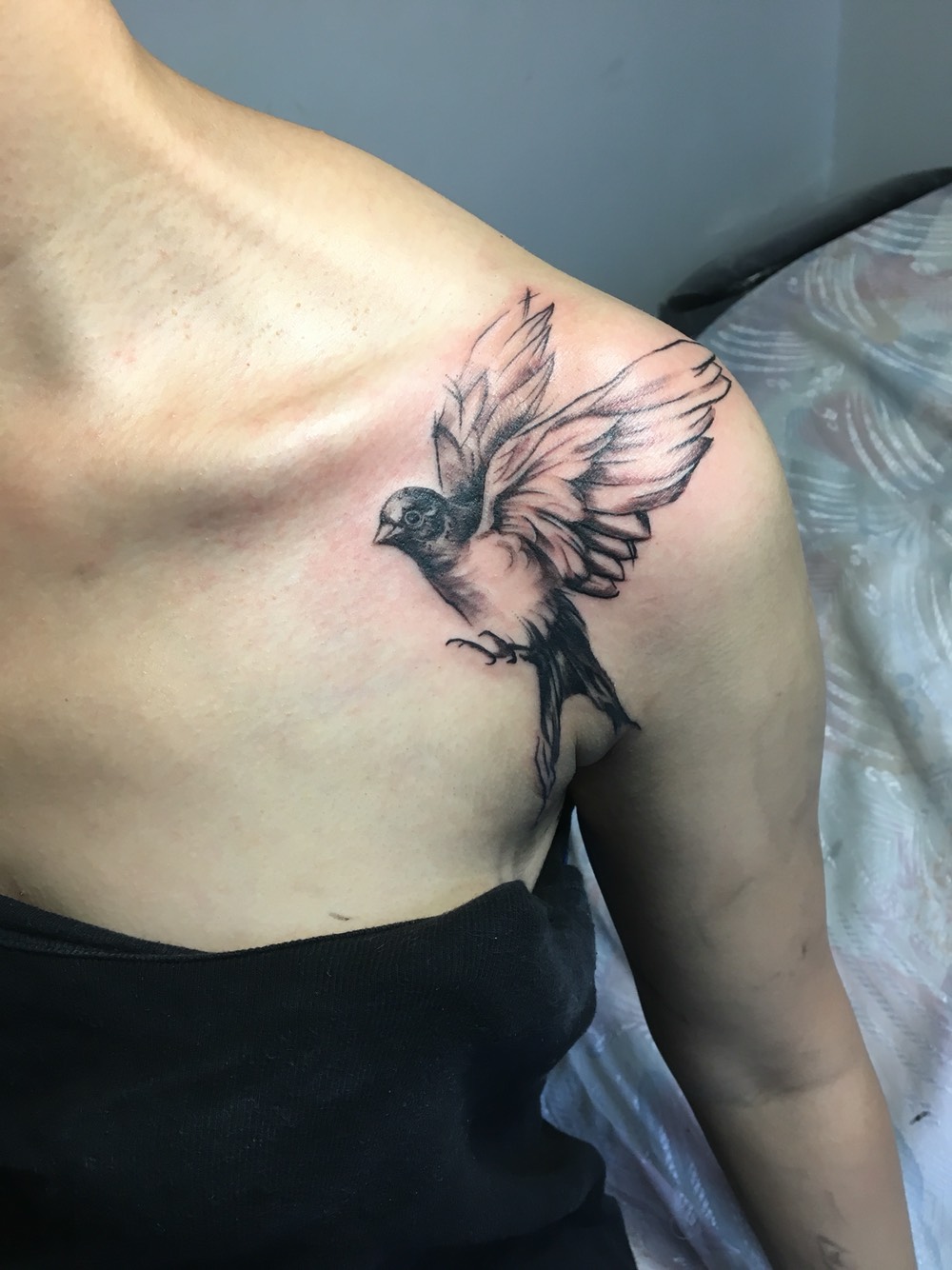 肩膀上的精灵……_纹身图案手稿图片_候雨的纹身作品集