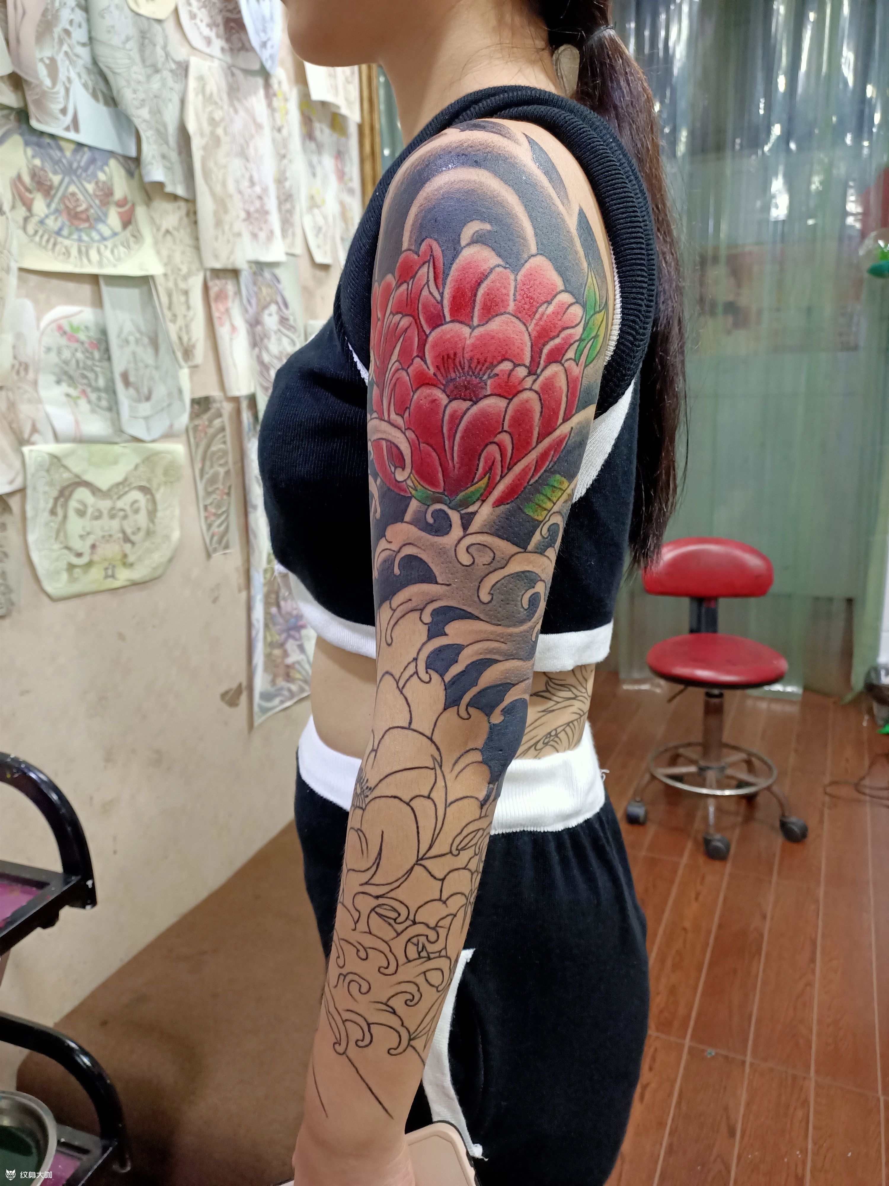 传统花臂_纹身图案手稿图片_莫姐的纹身作品集