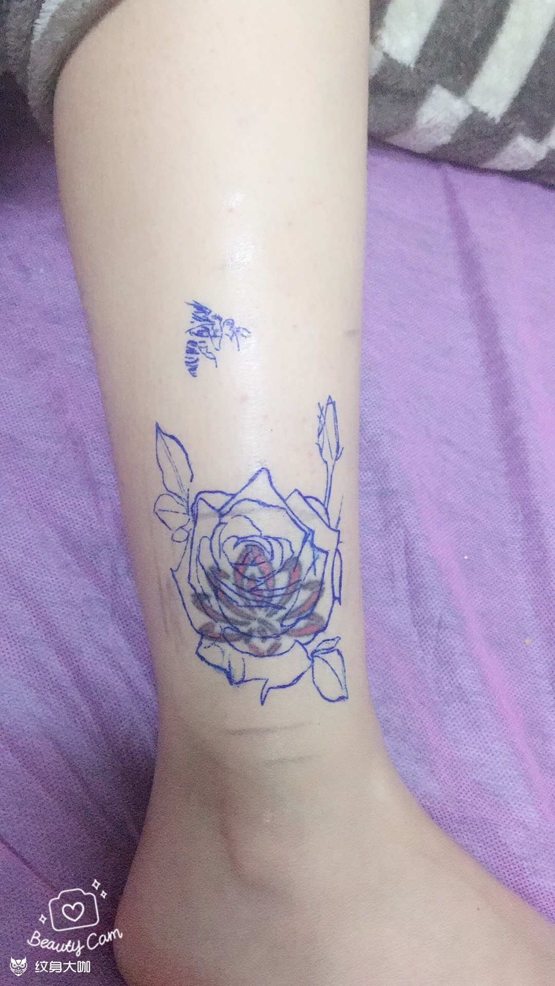 玫瑰遮盖_纹身图案手稿图片_痛仰的纹身作品集