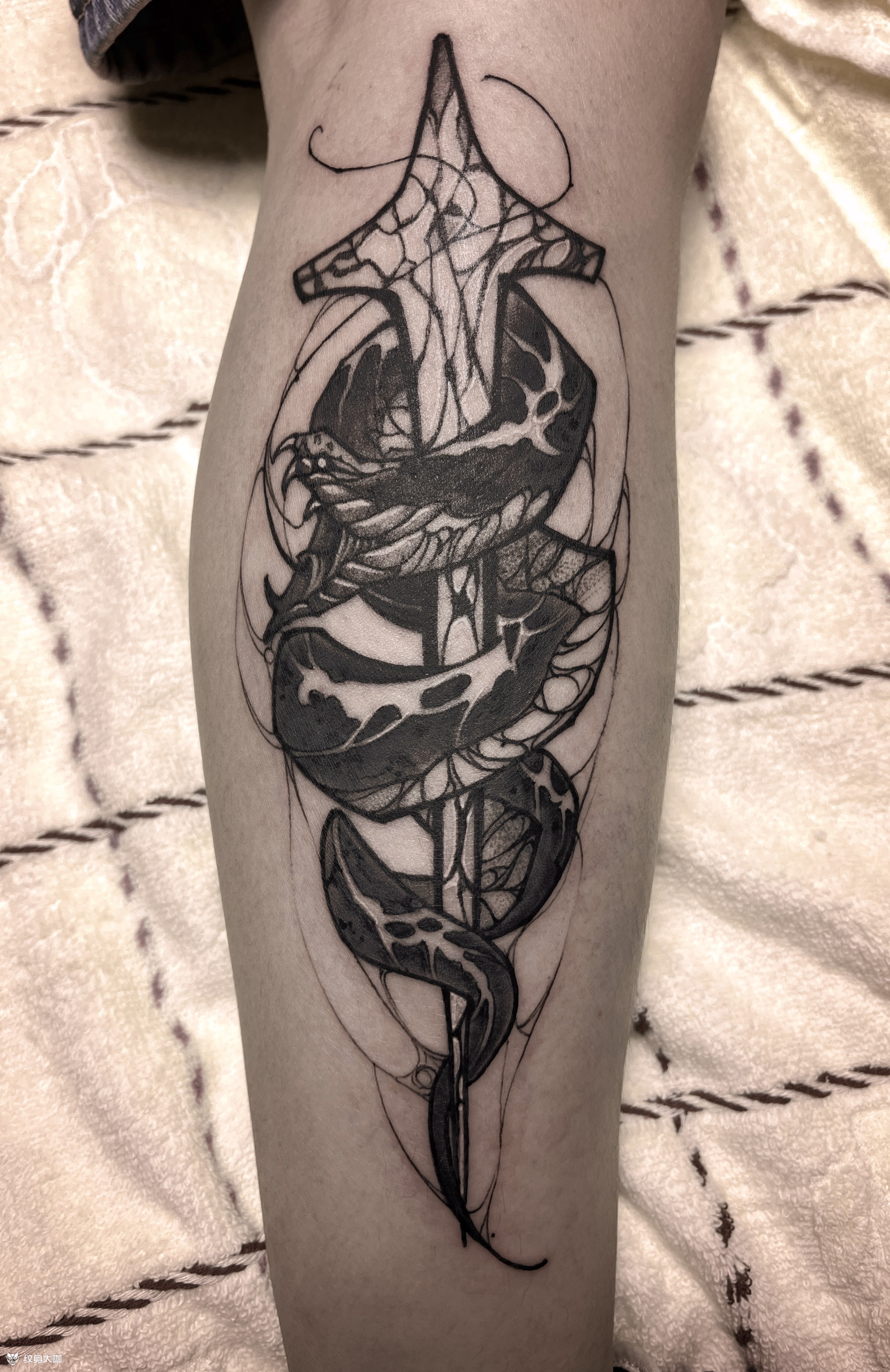 暗黑蛇_纹身图案手稿图片_刘恒的纹身作品集
