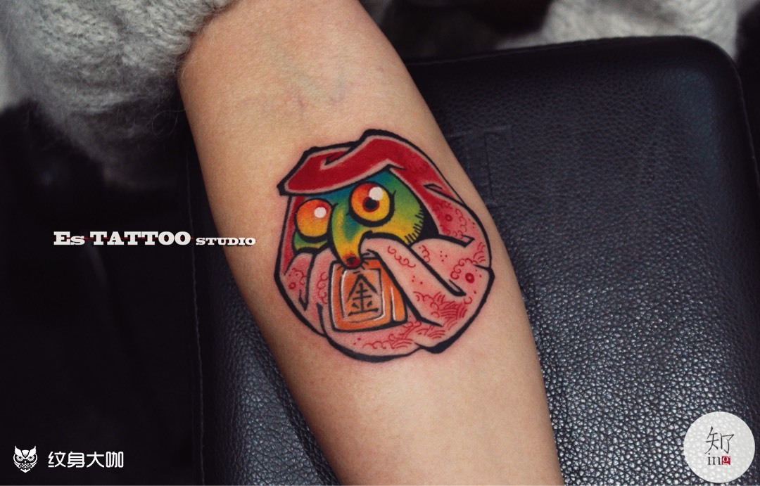 达摩蛋蛋_纹身图案手稿图片_es tattoo studio的纹身作品集