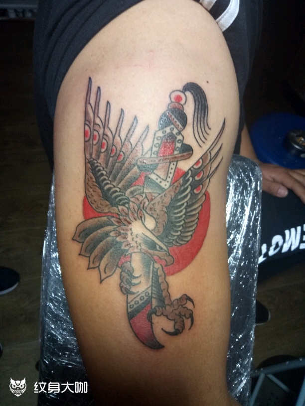 老鹰匕首_纹身图案手稿图片_周洋的纹身作品集