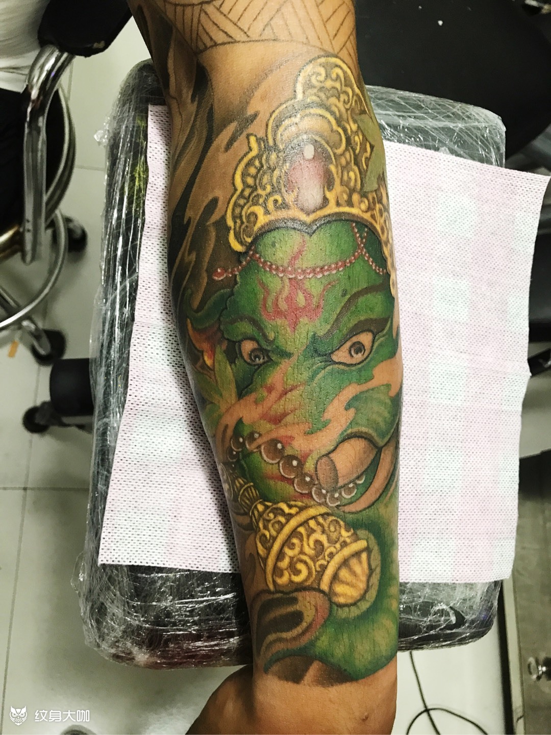 象神花臂_纹身图案手稿图片_陆红旭的纹身作品集