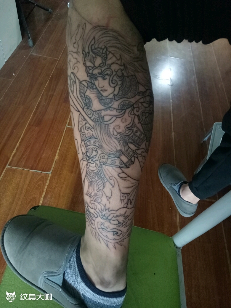 赵云小腿线条_纹身图案手稿图片_刺云匠的纹身作品集