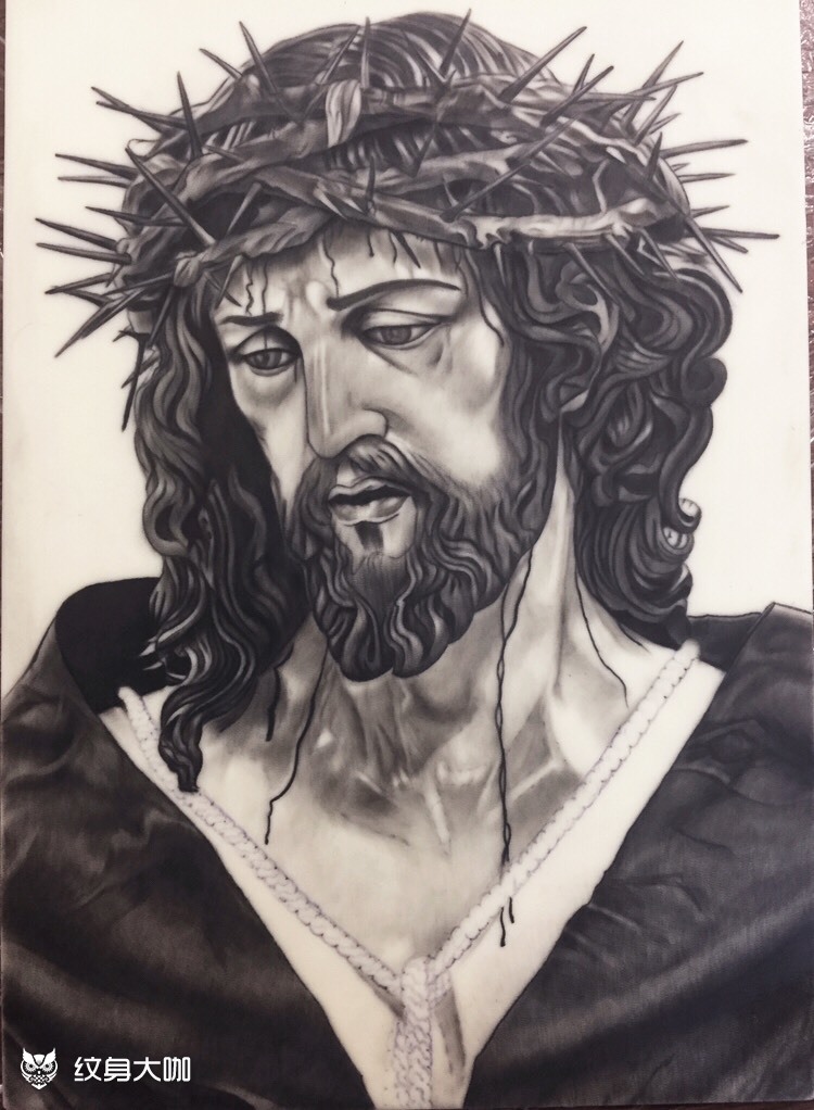 耶稣受难记_纹身图案手稿图片_greyson的纹身作品集