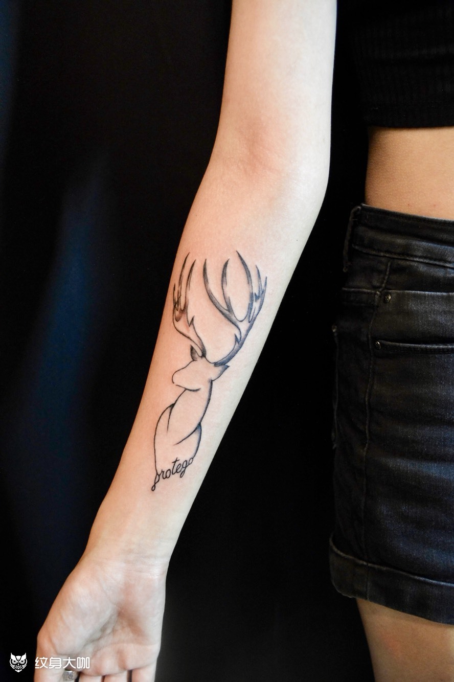 小清新鹿_纹身图案手稿图片_sue的纹身作品集