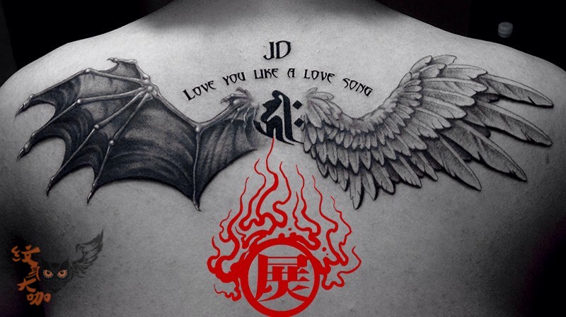 翅膀_纹身图案手稿图片_张鹏展的纹身作品集