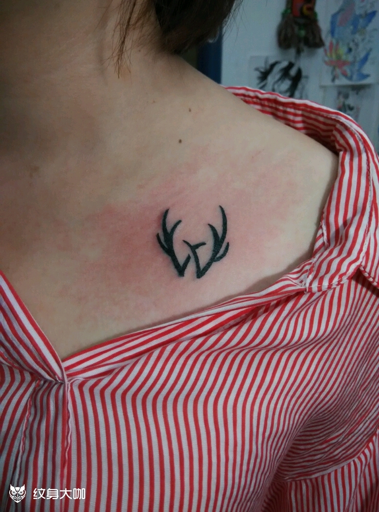 鹿角_纹身图案手稿图片_花木的纹身作品集