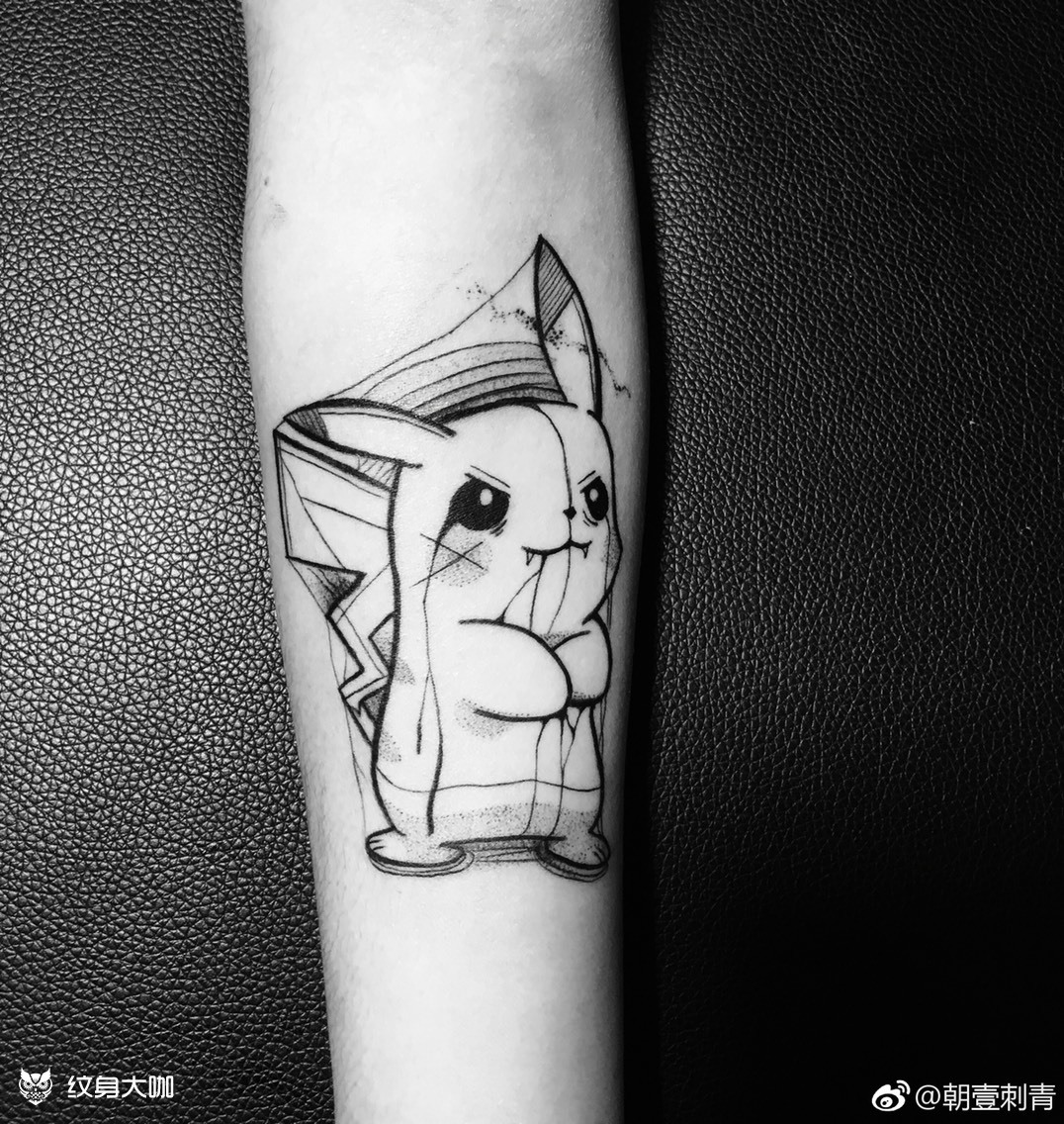 皮卡丘_纹身图案手稿图片_朝壹的纹身作品集