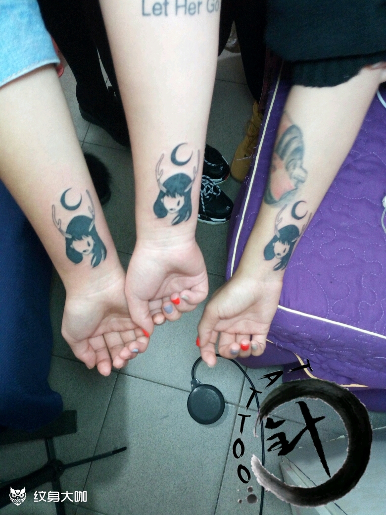 闺蜜_纹身图案手稿图片_呵呵的纹身作品集