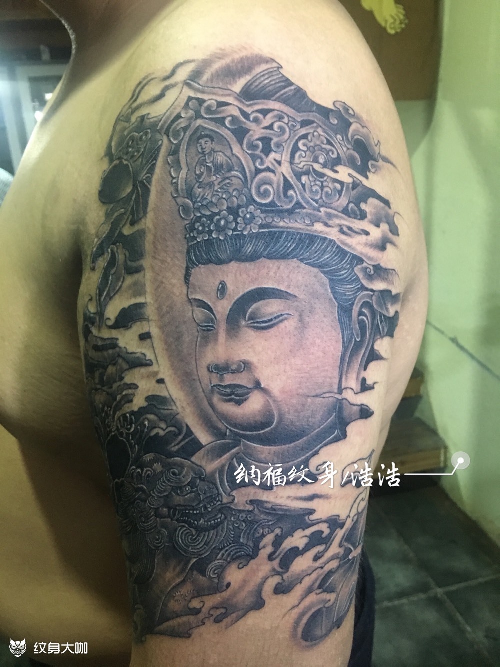 文殊菩萨 大臂_纹身图案手稿图片_明哥的纹身作品集