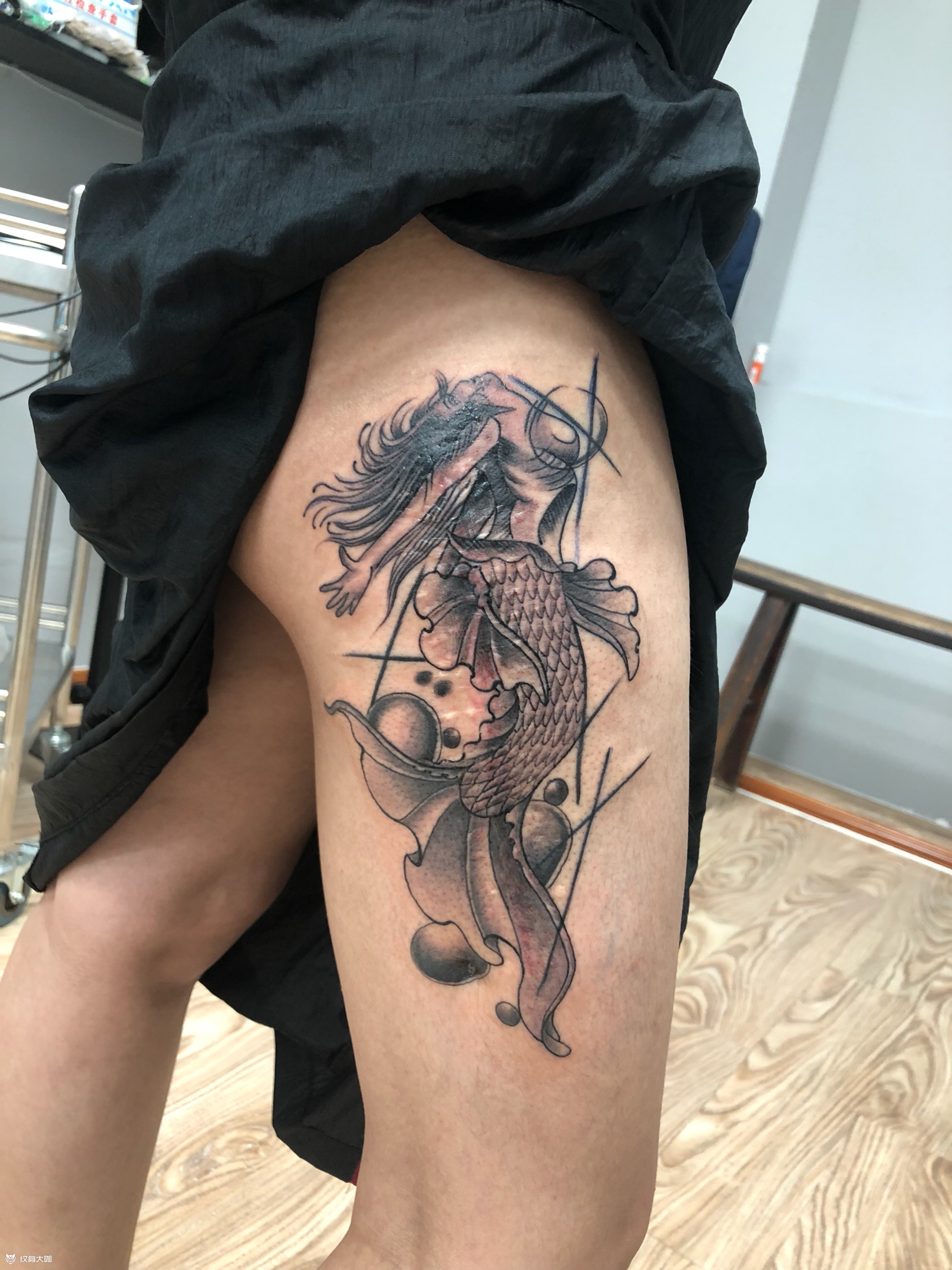 美人鱼遮,疤痕_纹身图案手稿图片_王晓会的纹身作品集