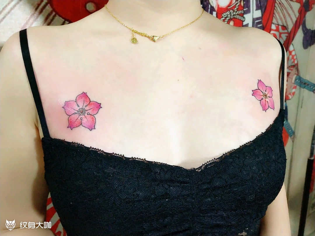 桃花_纹身图案手稿图片_金的纹身作品集