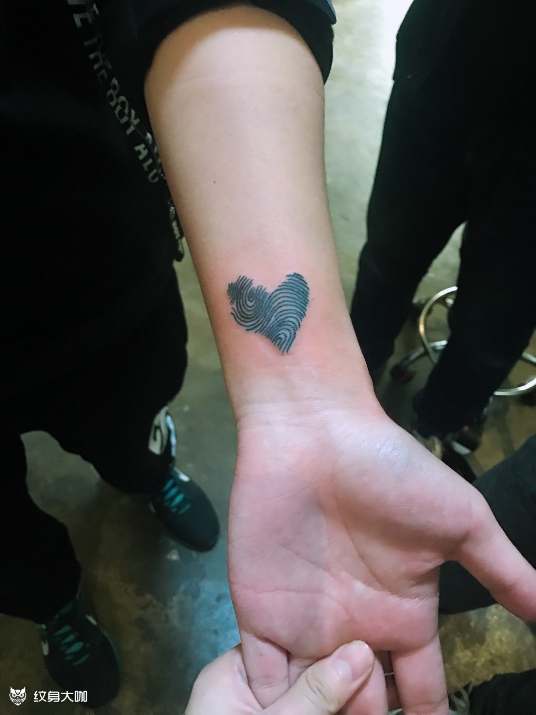 指纹爱心_纹身图案手稿图片_李慧的纹身作品集