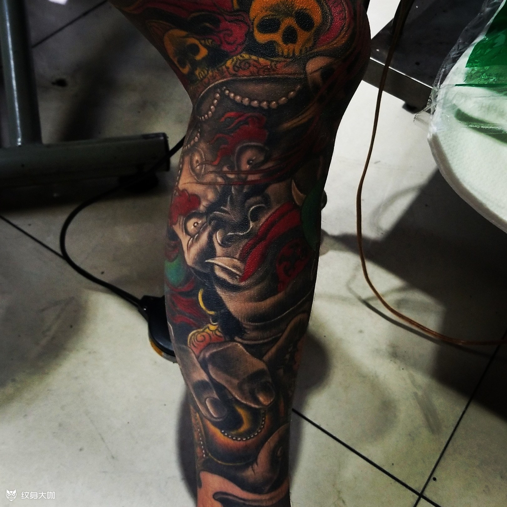 腿,大黑天_纹身图案手稿图片_刘国栋的纹身作品集