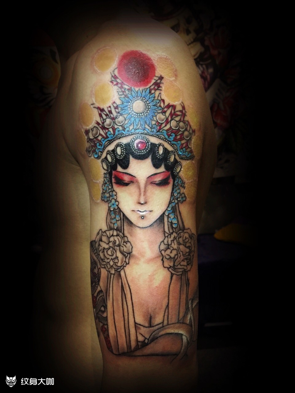 花旦_纹身图案手稿图片_庄子峰的纹身作品集