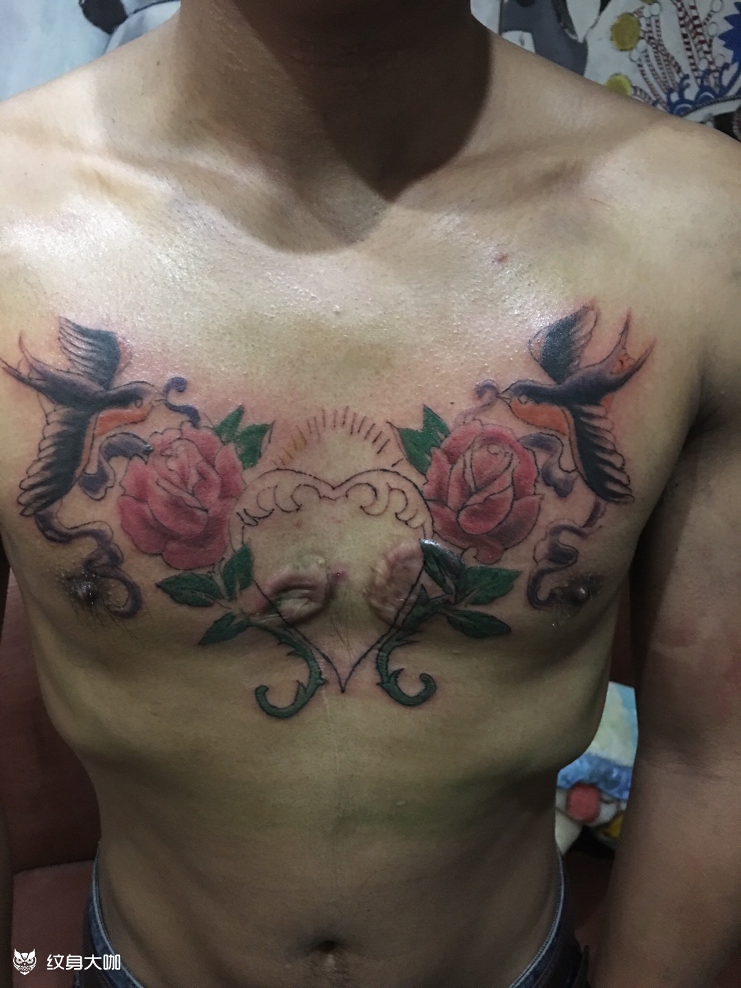 花胸半成品_纹身图案手稿图片_幻境刺青的纹身作品集