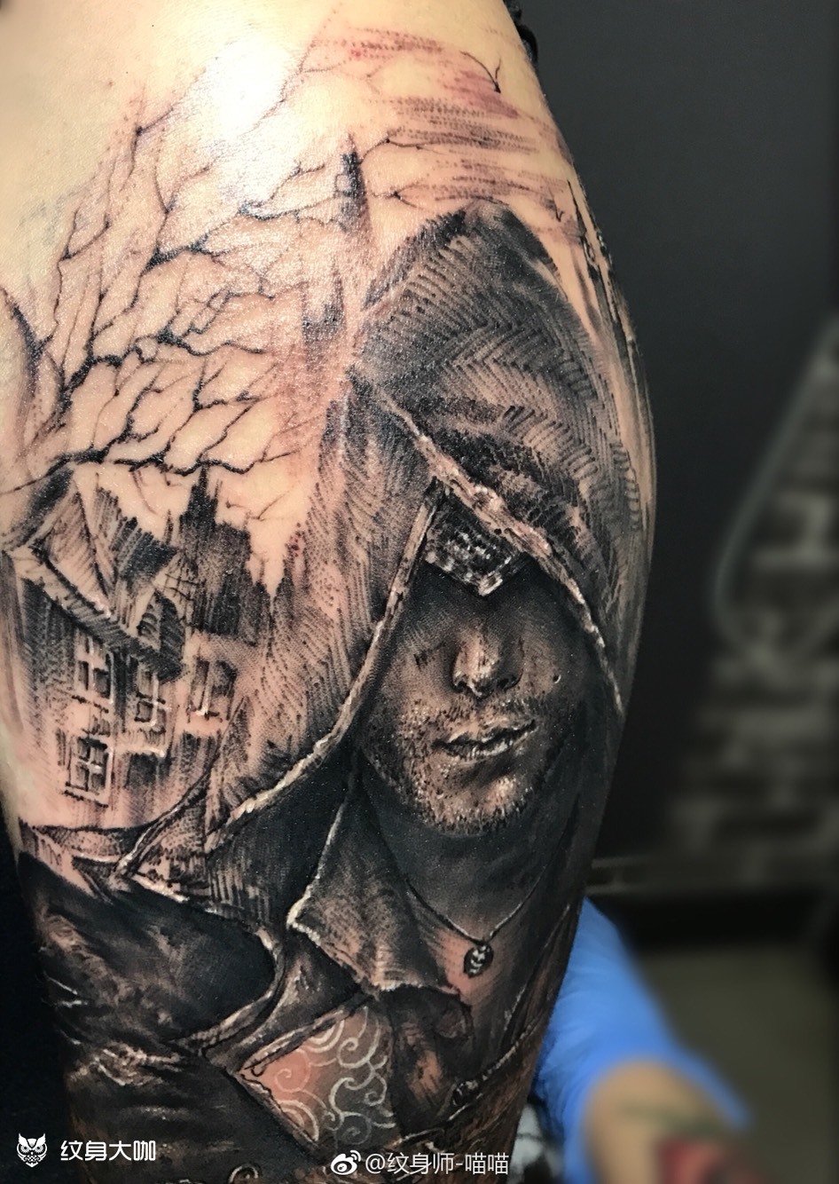 刺客_纹身图案手稿图片_喵喵的纹身作品集