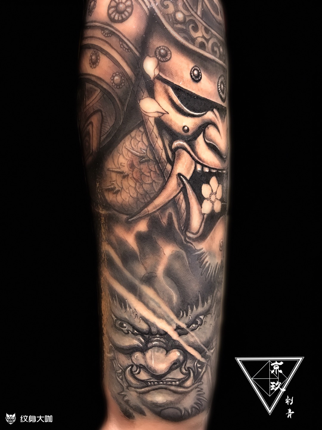 鬼武士_纹身图案手稿图片_阿卓的纹身作品集