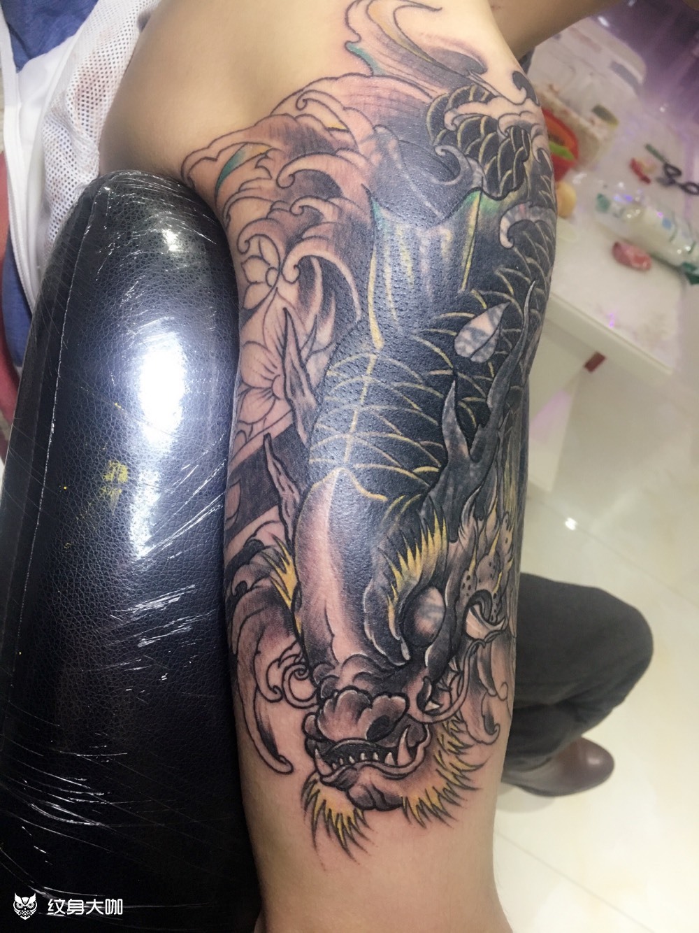 鳌鱼_纹身图案手稿图片_军军的纹身作品集