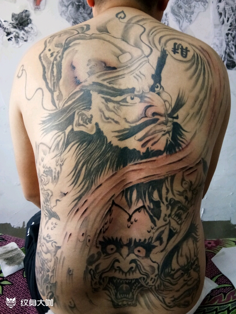 五鬼运财未完成!_纹身图案手稿图片_吕晓亮的纹身作品集