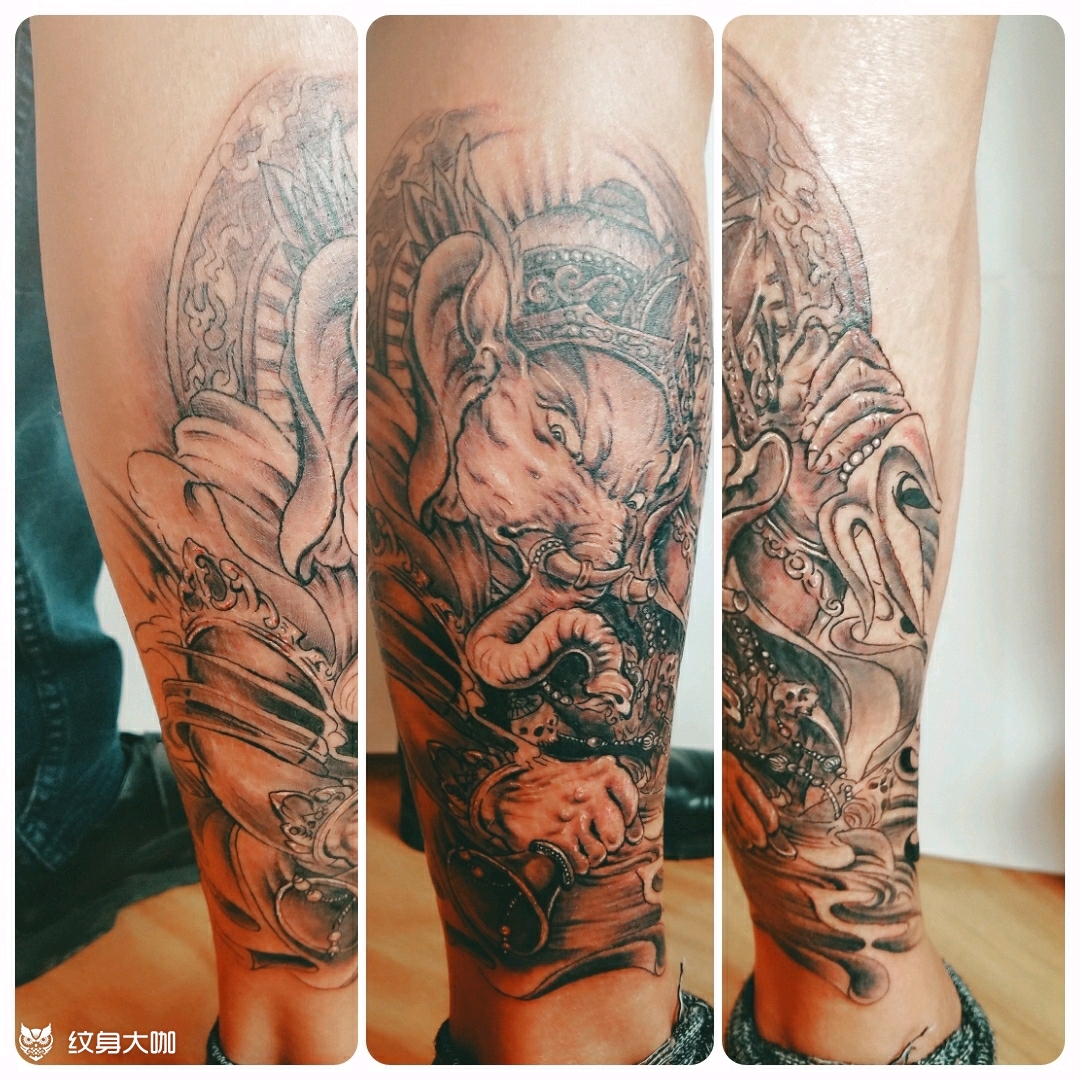 象神_纹身图案手稿图片_alan张的纹身作品集