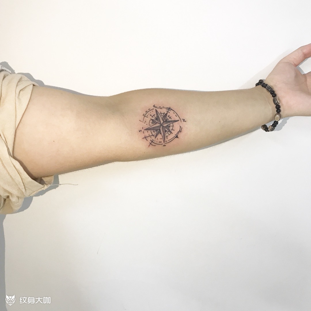罗盘_纹身图案手稿图片_韩子云的纹身作品集