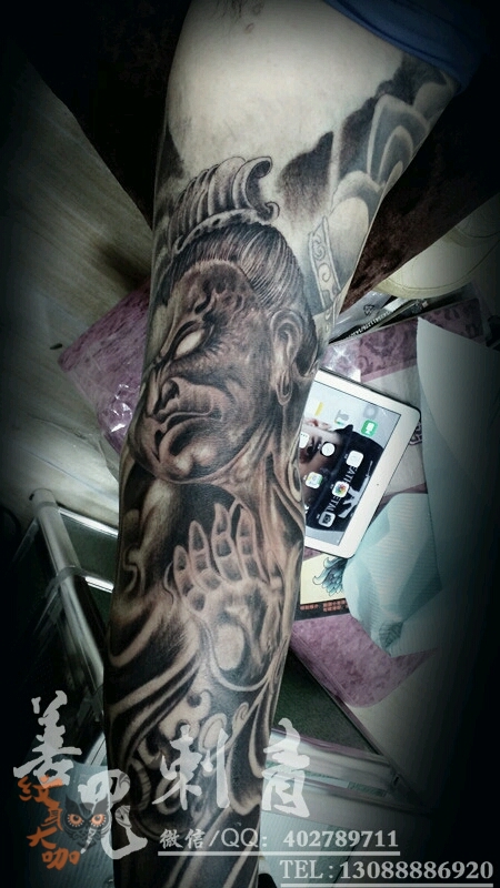 四大神 风神雨神 千里眼顺风耳_纹身图案手稿图片_陈松的纹身作品集