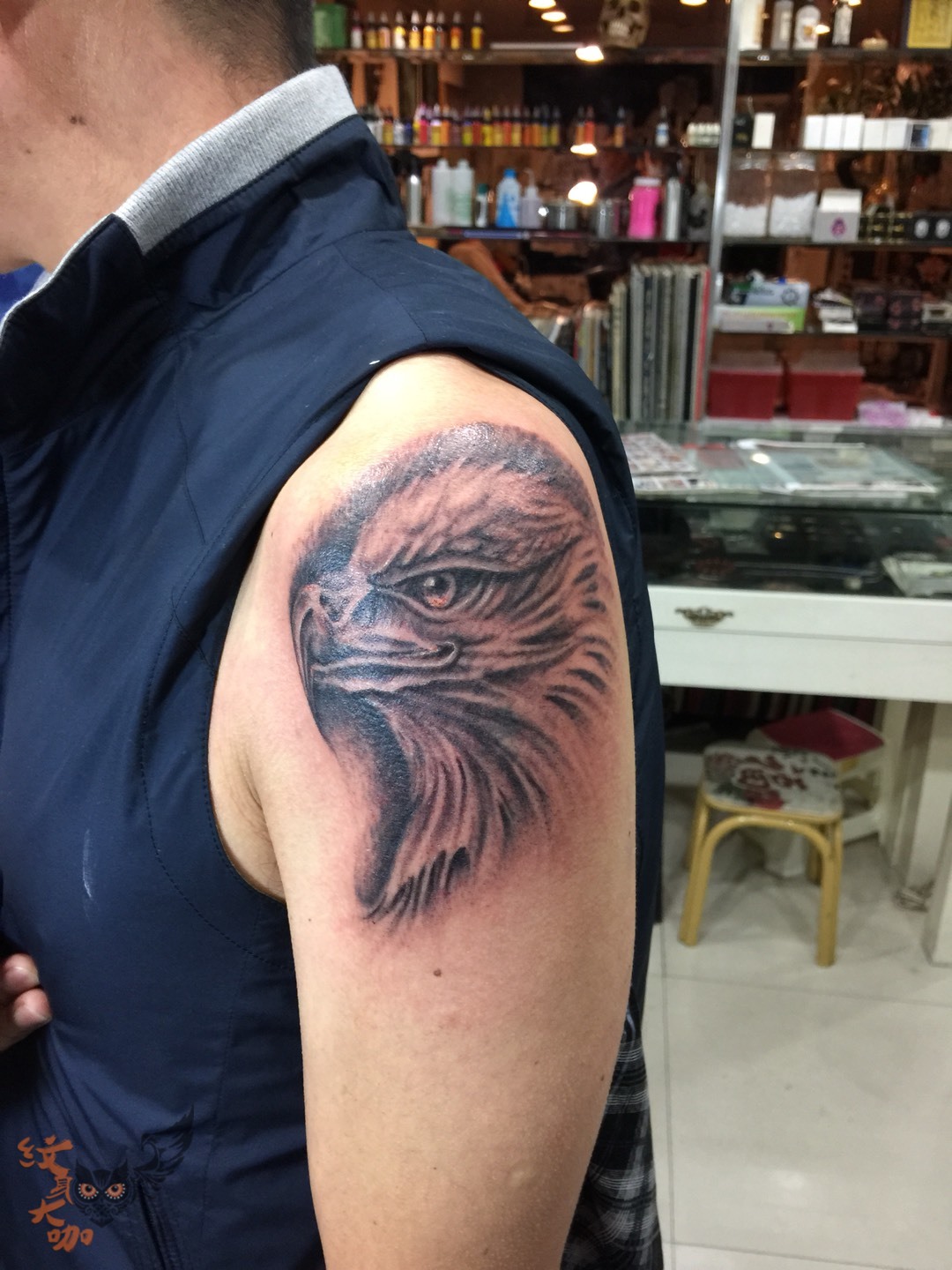 鹰头_纹身图案手稿图片_陈东海的纹身作品集