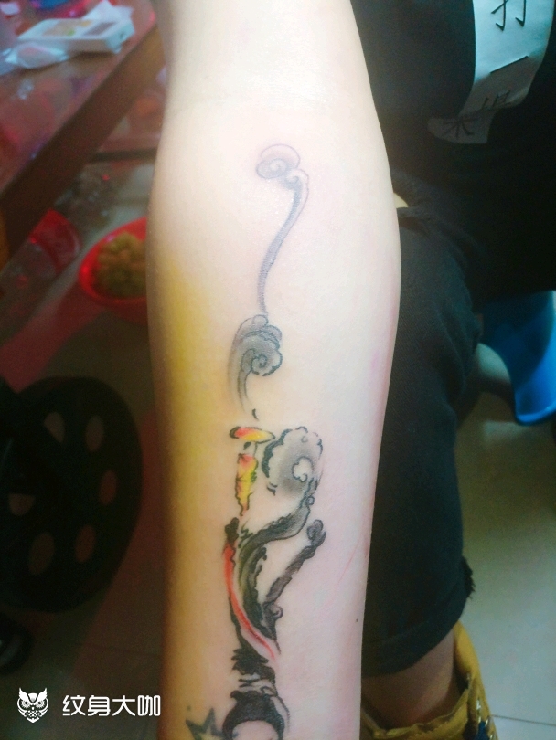 祥云如意_纹身图案手稿图片_小湘的纹身作品集