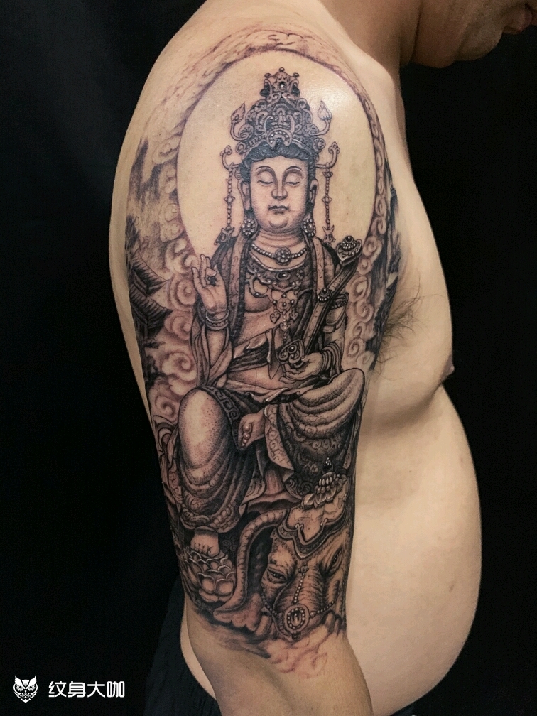 普贤菩萨_纹身图案手稿图片_程永成的纹身作品集