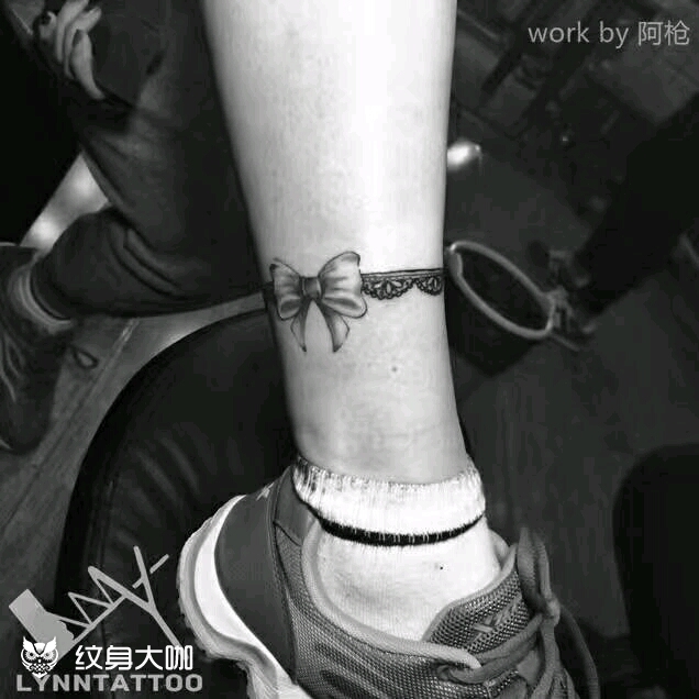 蕾丝蝴蝶结_纹身图案手稿图片_猫儿的纹身作品集