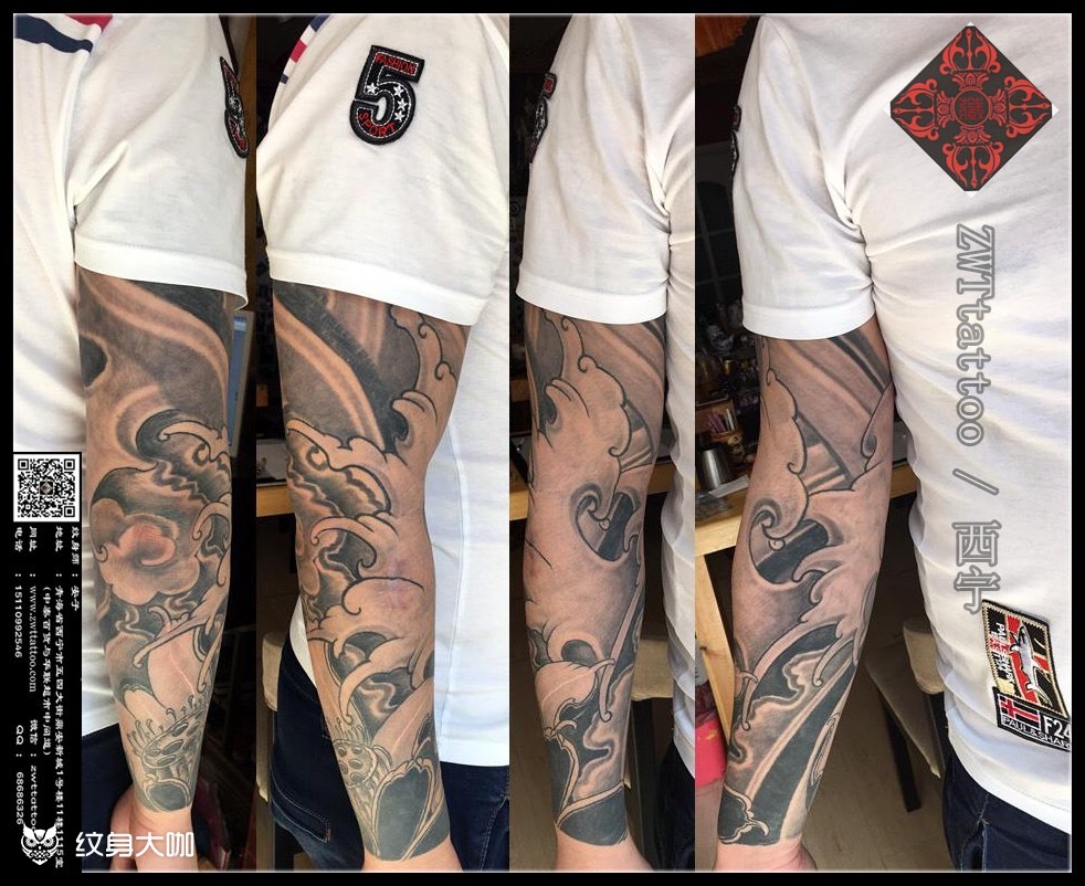 本店浪花花臂恢复后