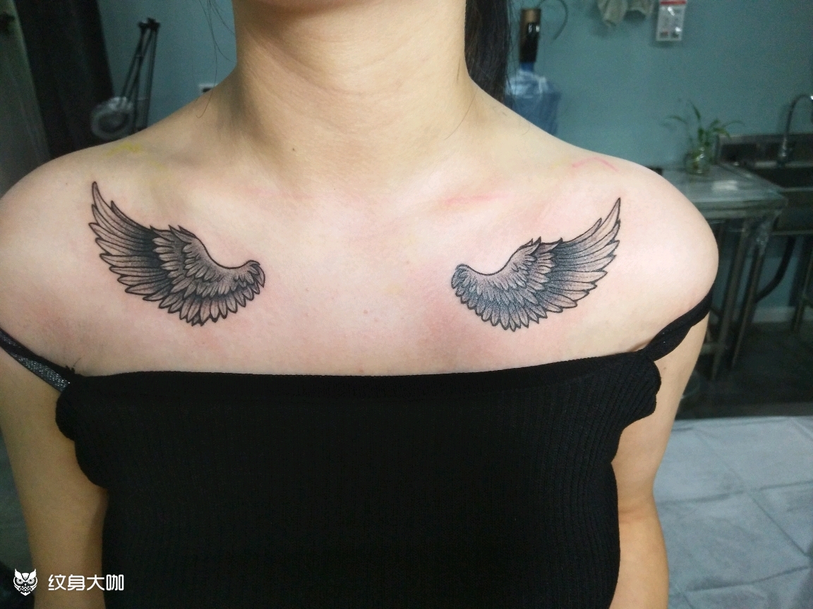 锁骨翅膀_纹身图案手稿图片_陈冠希的纹身作品集