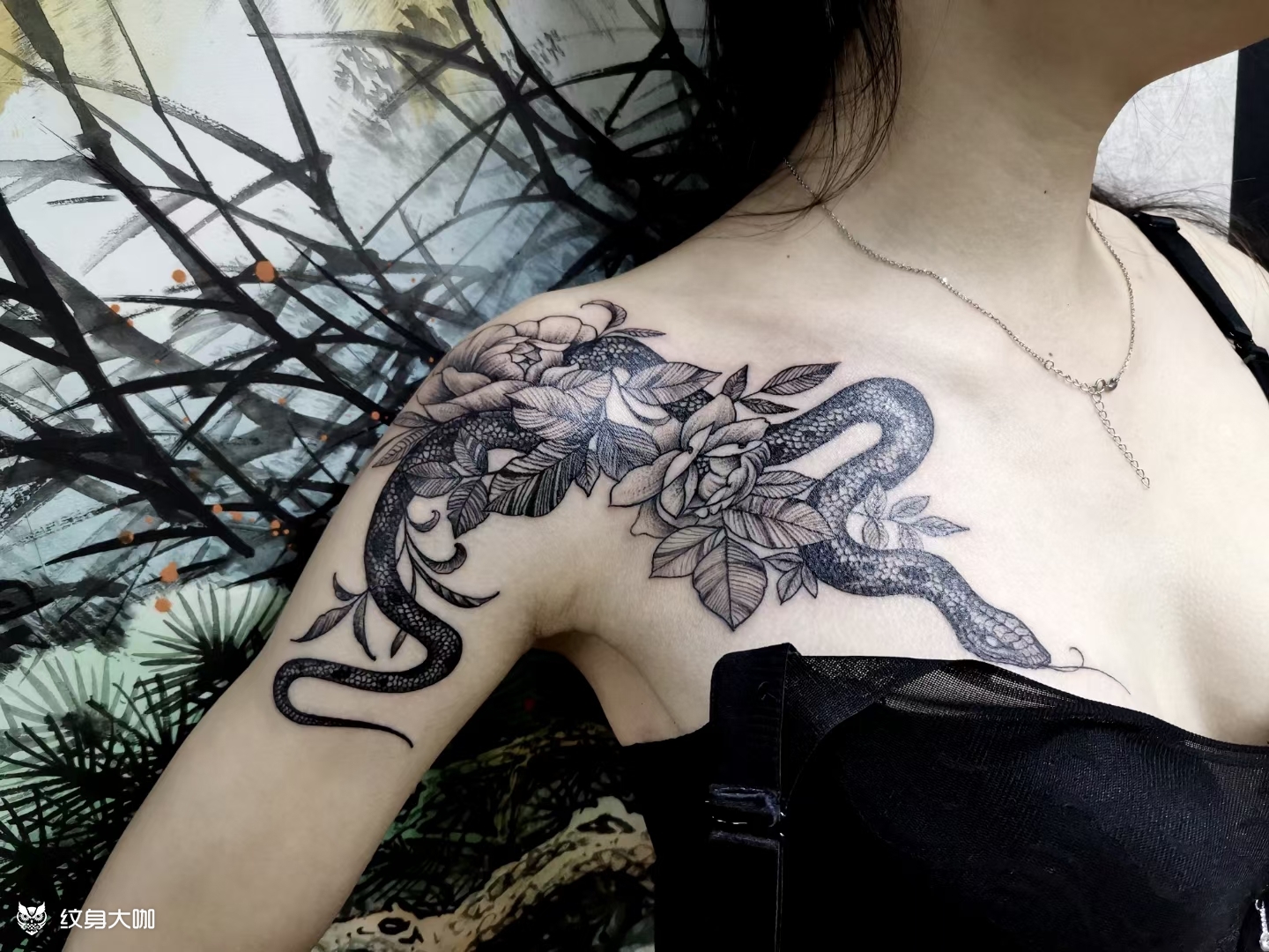 蛇_纹身图案手稿图片_尚秀堂的纹身作品集