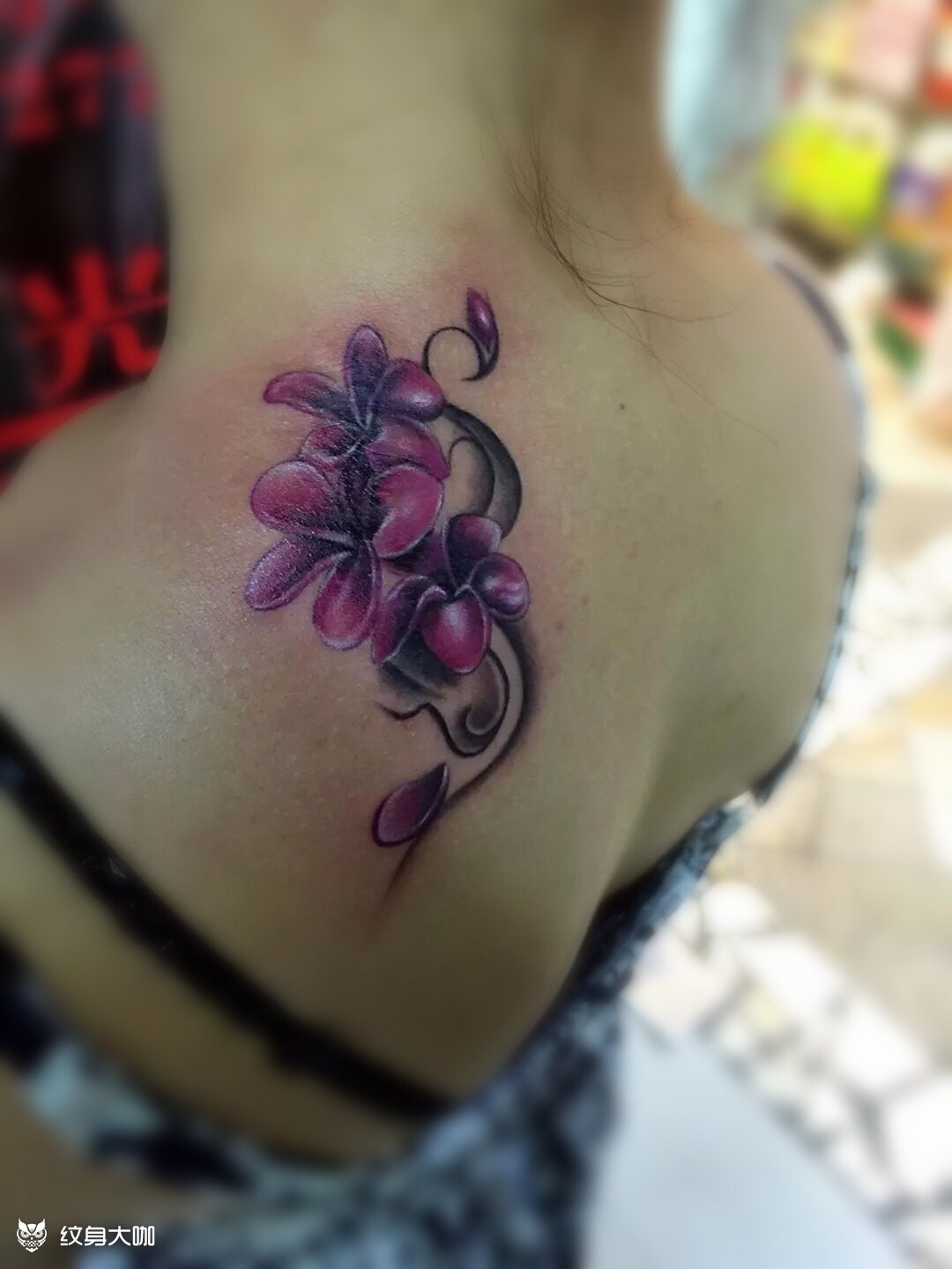 彩色花遮盖_纹身图案手稿图片_阿利的纹身作品集