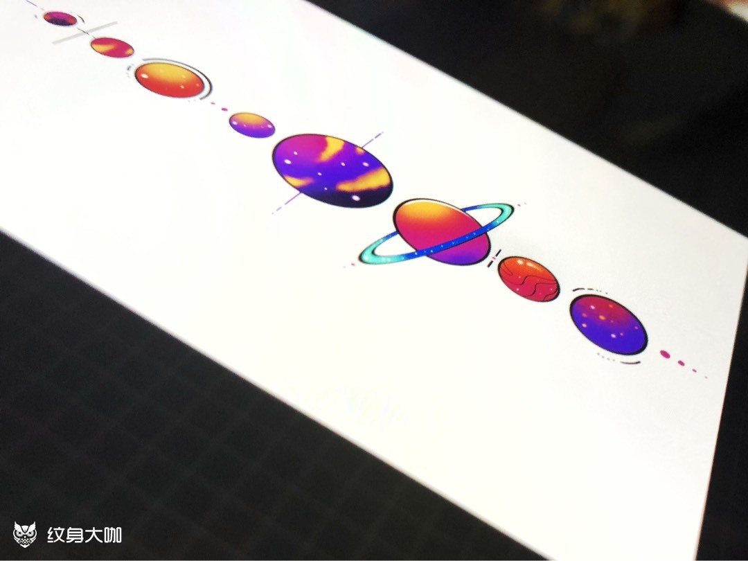 八大行星_纹身图案手稿图片_零一的纹身作品集