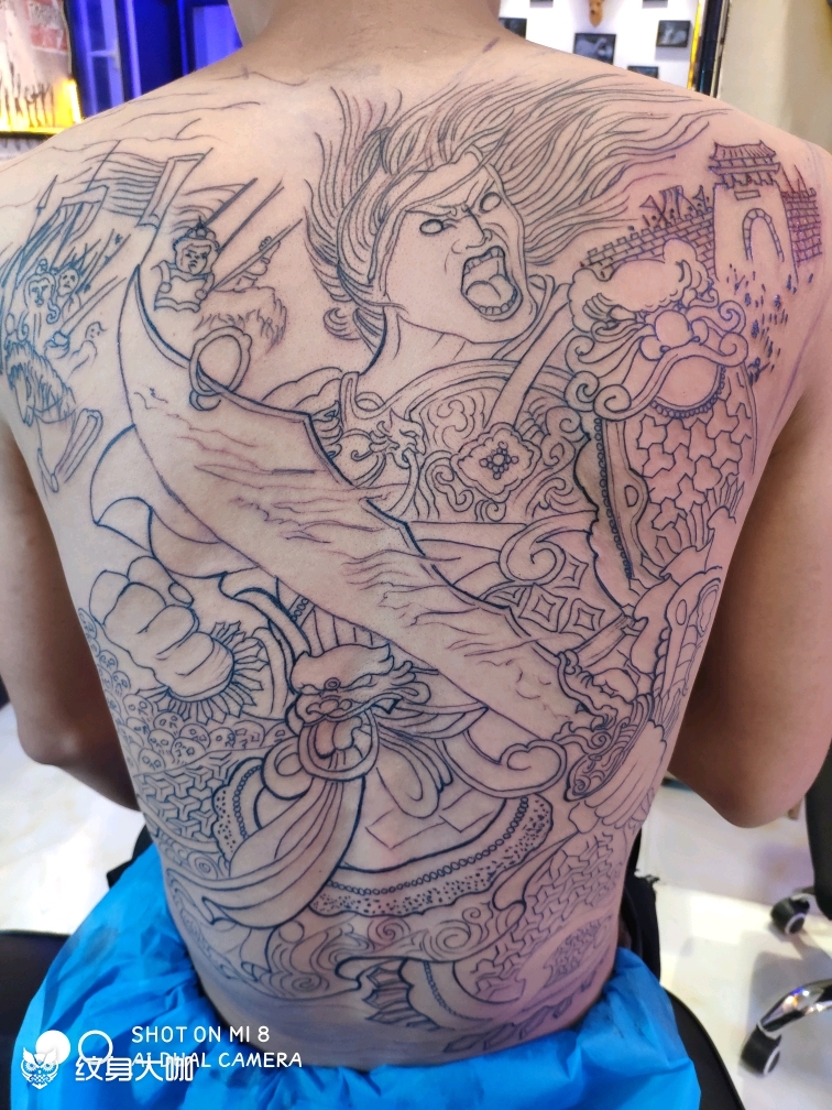 白起线条_纹身图案手稿图片_然的纹身作品集