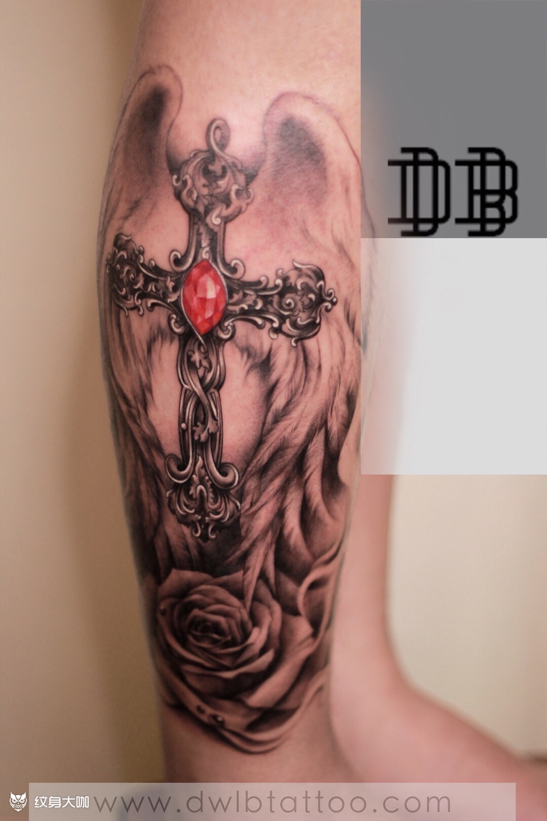 写实十字架_纹身图案手稿图片_镯镯的纹身作品集