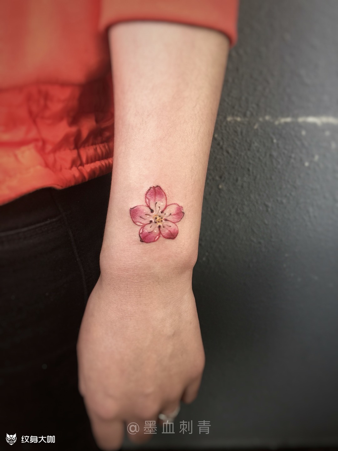桃花 遮盖烟疤_纹身图案手稿图片_于海兵的纹身作品集