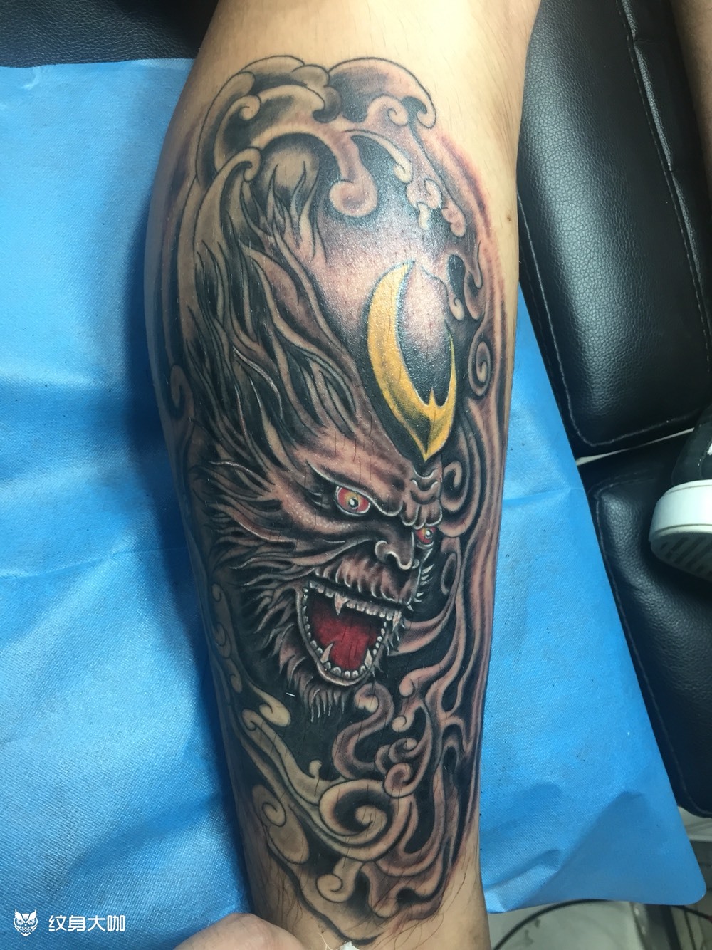 小腿胜佛_纹身图案手稿图片_彭毅的纹身作品集