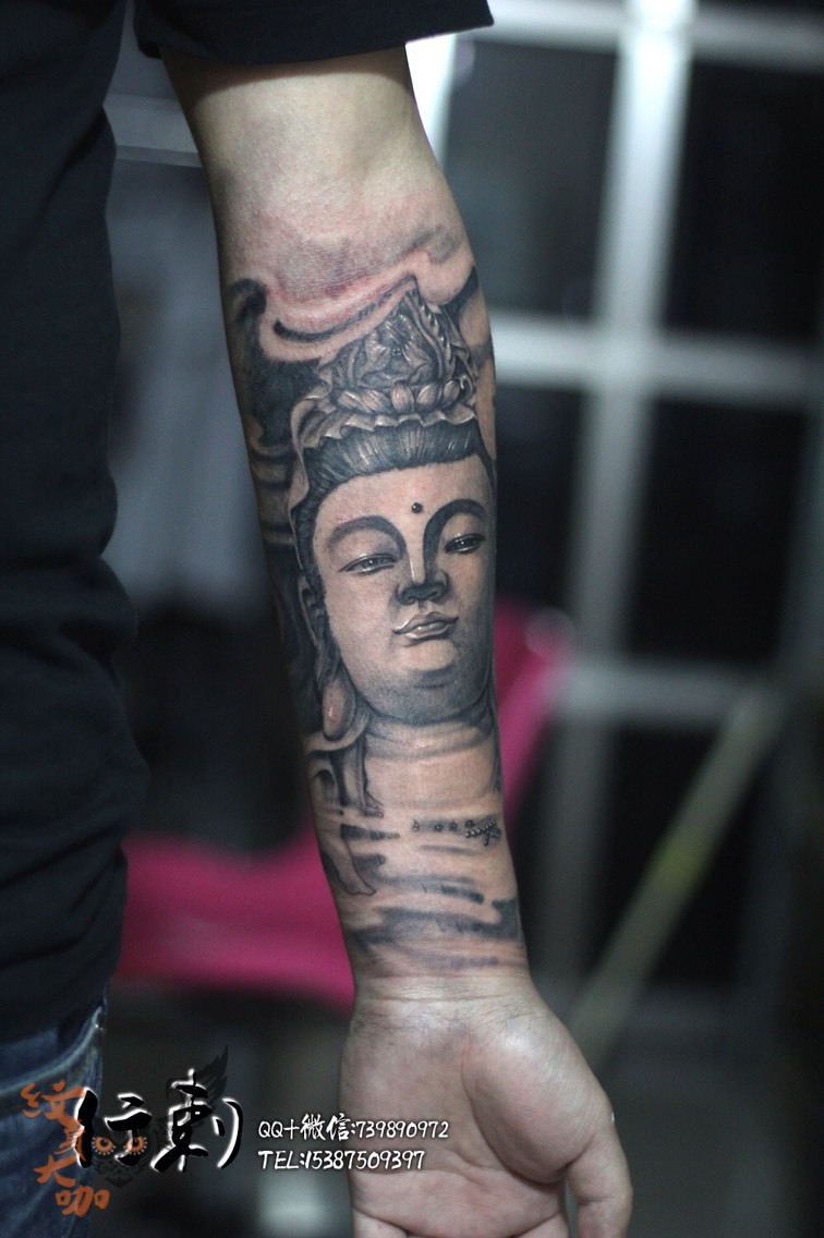 观音菩萨_纹身图案手稿图片_刘传的纹身作品集